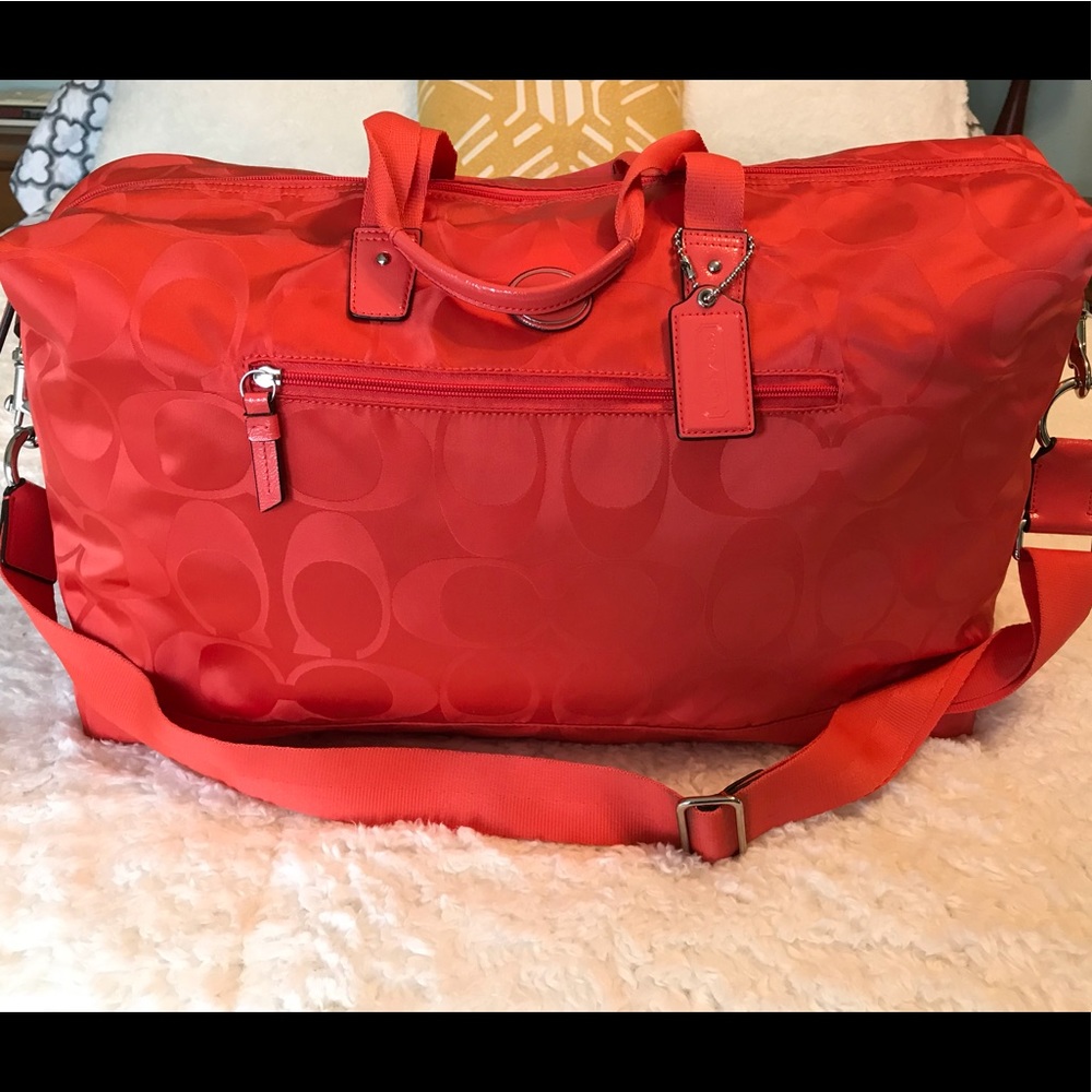 Coach signature nylon weekender duffle